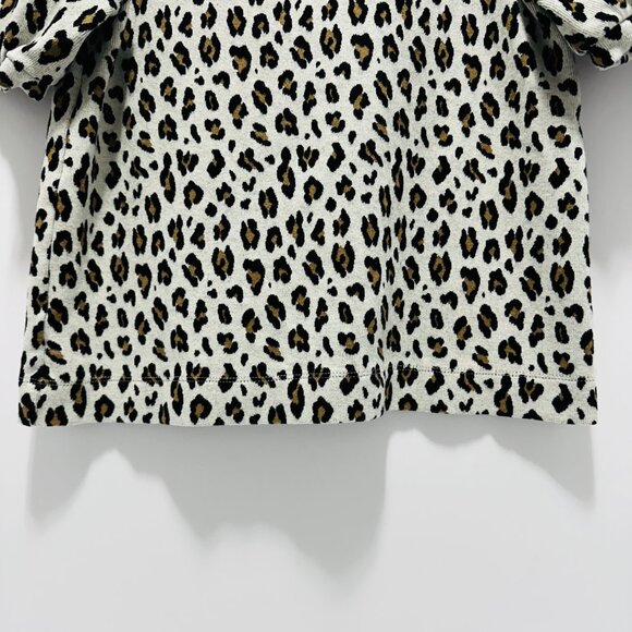 LOFT Leopard Animal Print Puff Sleeve Sweater Tee; Size: S (Small) - Picture 3 of 4